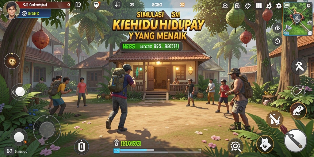 Tangkapan layar gameplay 8G8G yang menunjukkan interaksi karakter dan lingkungan.