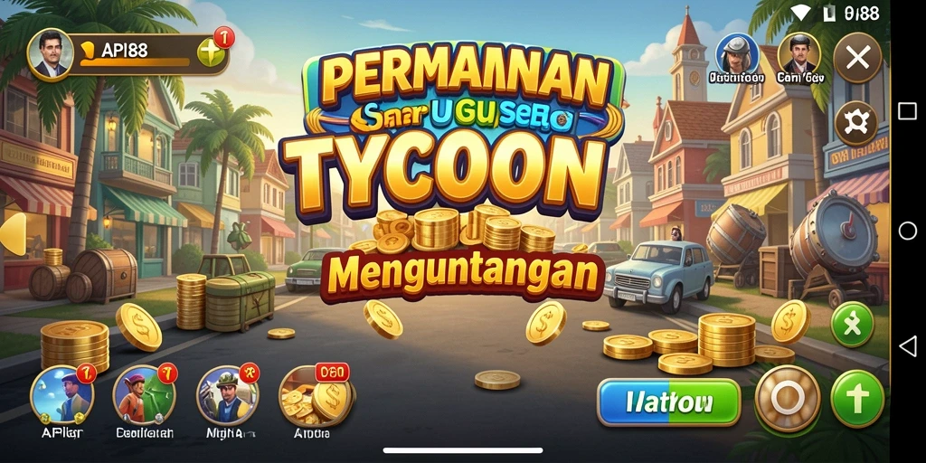 Tampilan gameplay seru di API88 dengan elemen Tycoon.