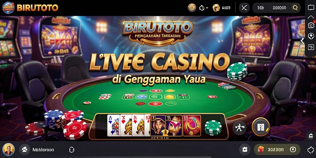 Screenshot gameplay BIRUTOTO yang menampilkan suasana Live Casino.