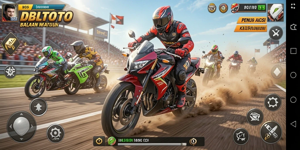 Tangkapan layar DBLTOTO menunjukkan aksi balapan motor yang mendebarkan dan memukau.