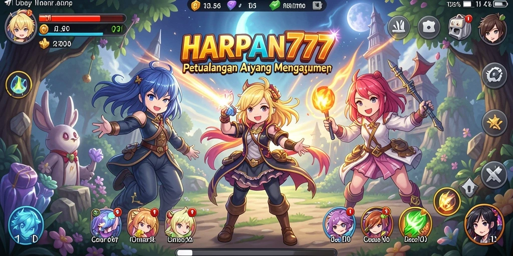 Gambar menampilkan aksi seru dari gameplay HARAPAN777 yang penuh karakter Anime.