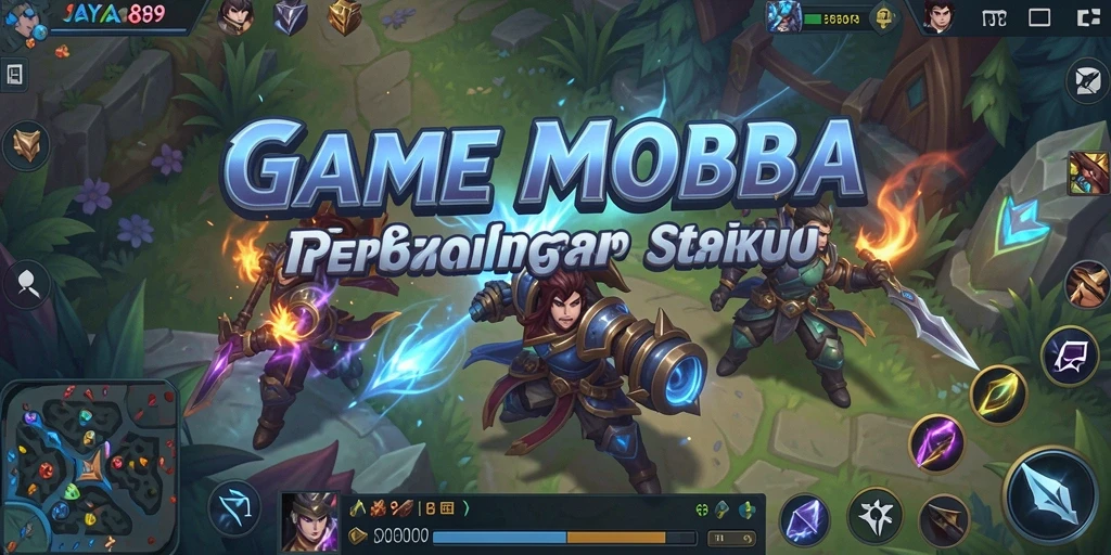 Tampilan gameplay seru JAYA89 di arena pertempuran MOBA.