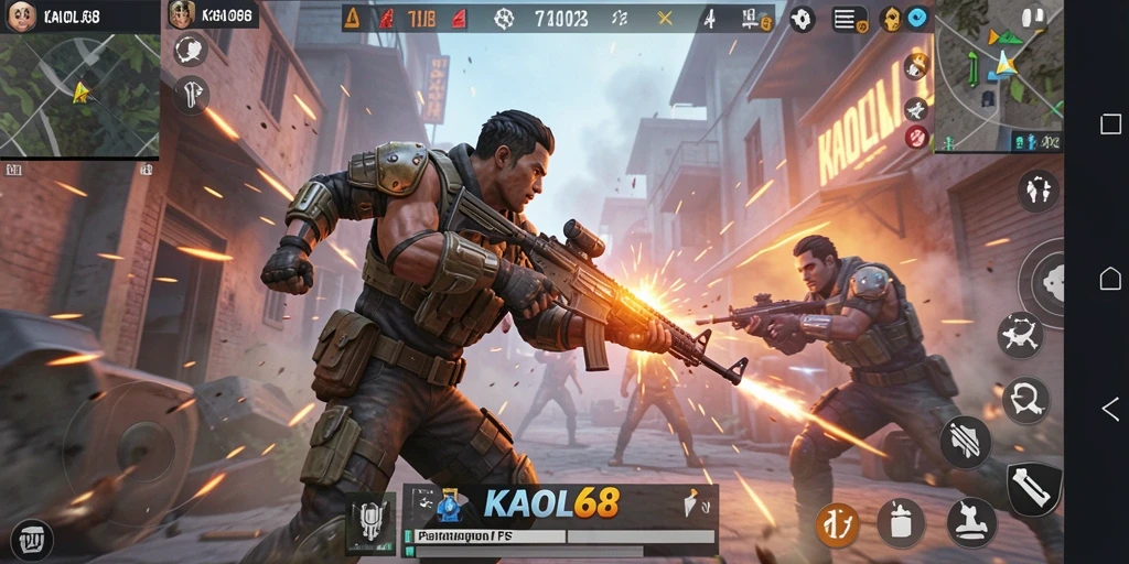 Tampilan dinamis dari permainan FPS KAOL68 dengan aksi memukau.