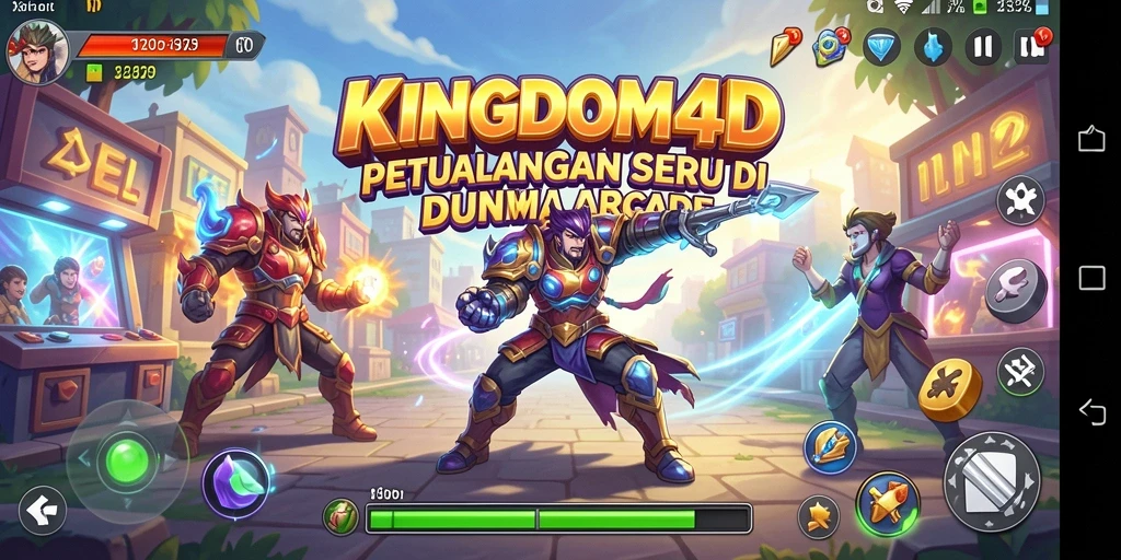 Screenshot gameplay KINGDOM4D yang menampilkan aksi seru di arcade.