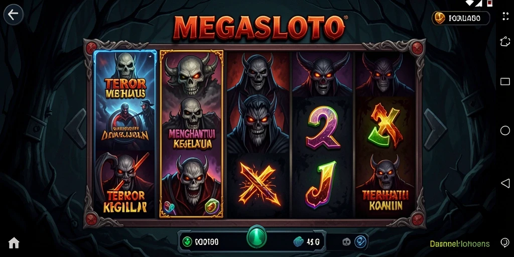 Tampilan gameplay MEGASLOTO yang mencekam dan penuh ketegangan.