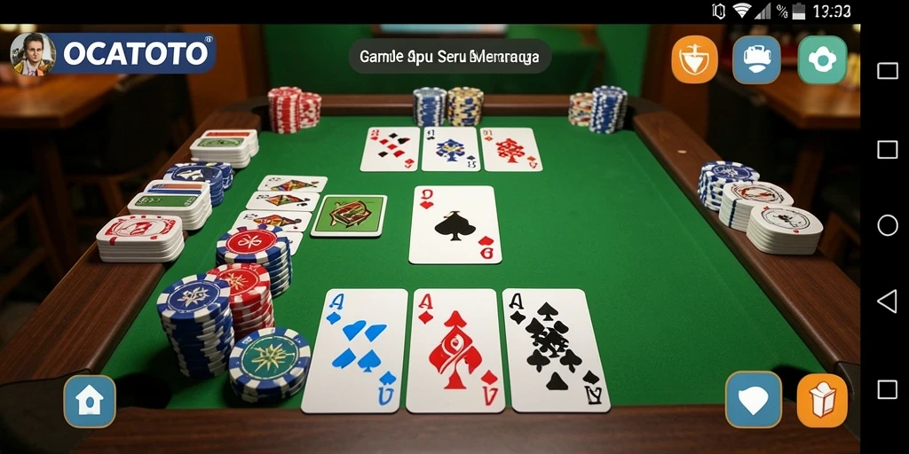 Tampilan gameplay OCATOTO menampilkan momen seru dalam permainan Gaple.