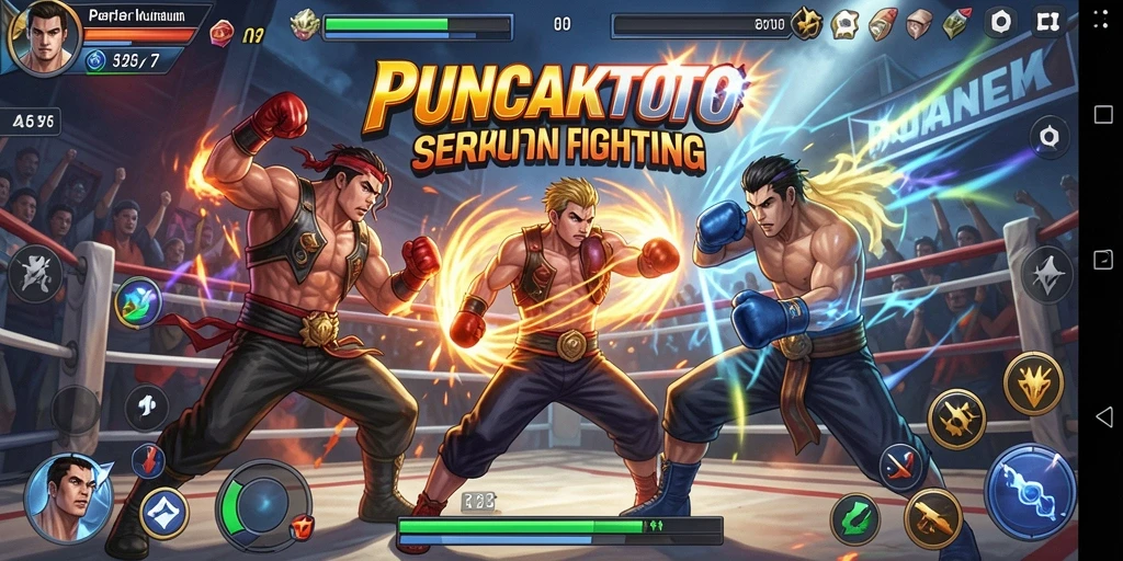 Screenshot gameplay PUNCAKTOTO menunjukkan aksi pertarungan yang mendebarkan.