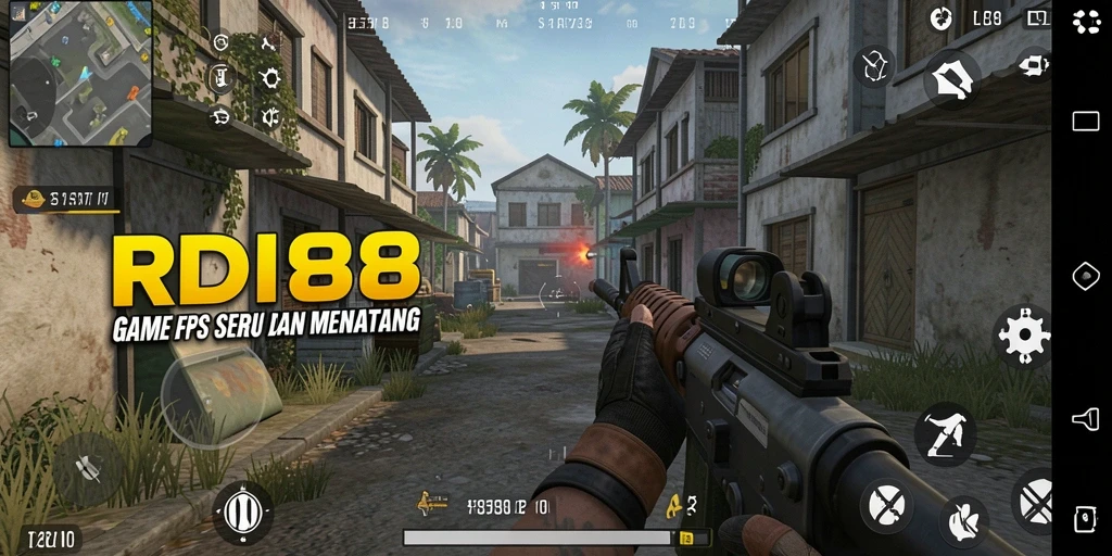 Tampilan gameplay RDI88 dengan pertempuran FPS yang mendebarkan.