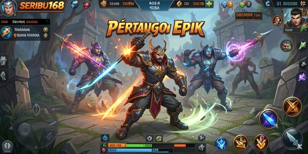 Tampilan seru gameplay SERIBU168 di arena pertempuran.