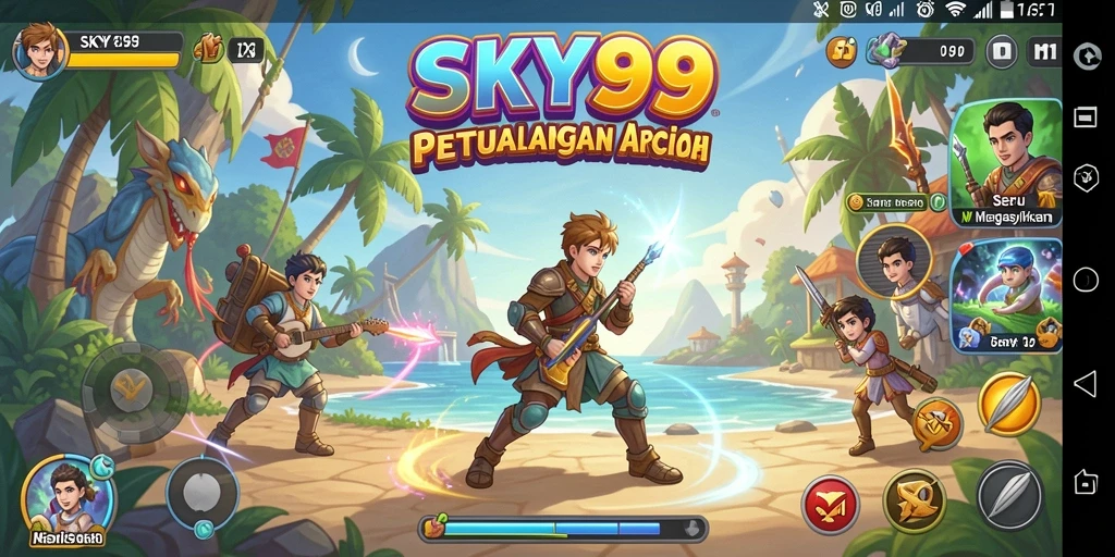 Tampilan gameplay yang penuh aksi dan seru di <strong>SKY99</strong>.