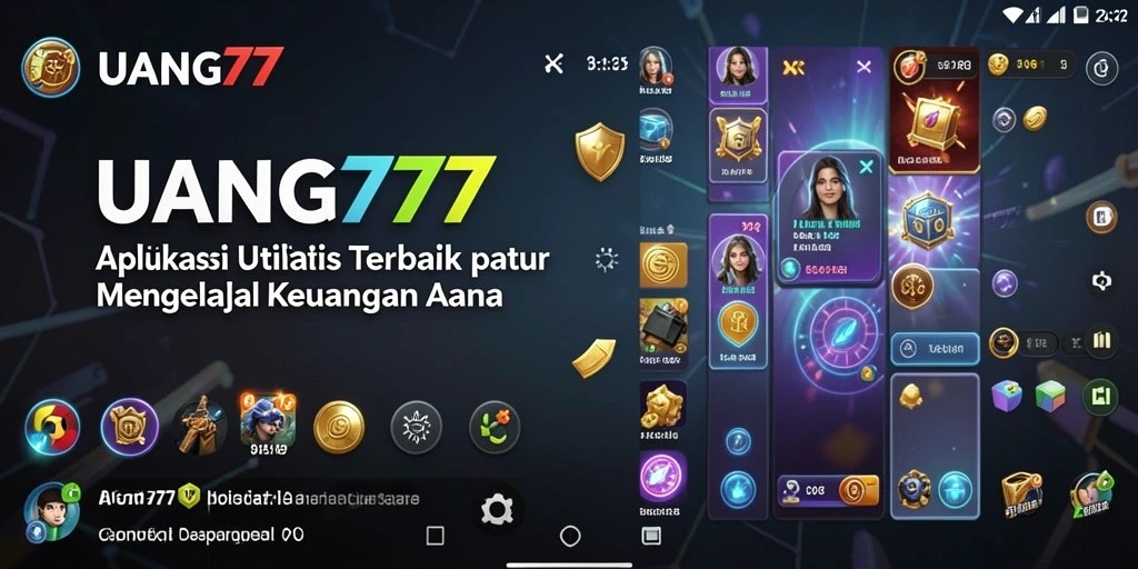 Tampilan utama aplikasi UANG77 dengan fitur pengelolaan keuangan.