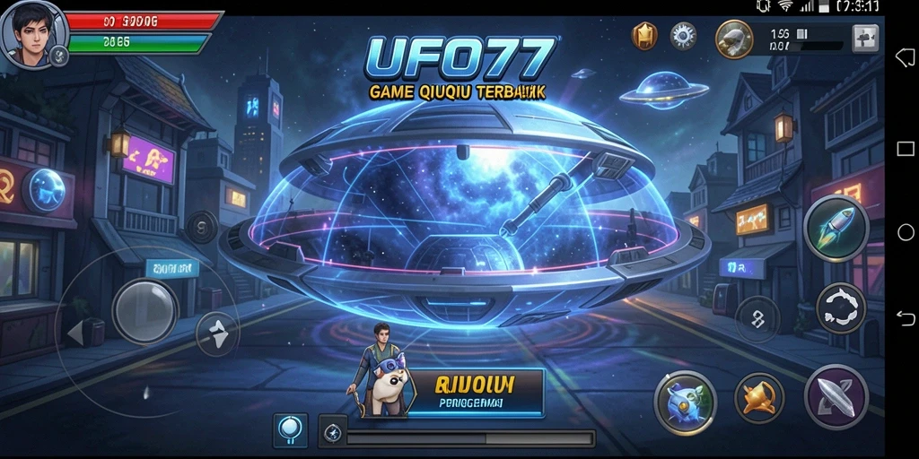 Screenshot menunjukkan aksi seru bermain QiuQiu di UFO77.
